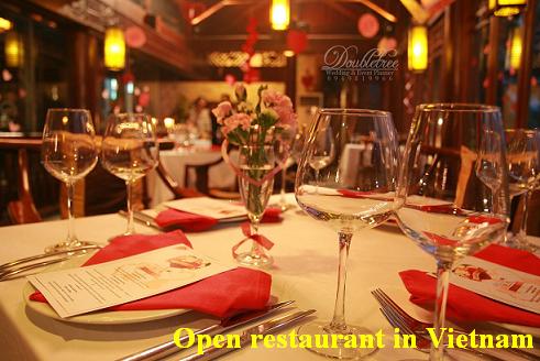 Open restaurant in Vietnam