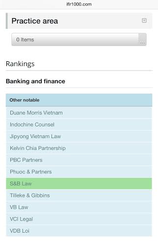 unnamed SBLAW is recommended by The IFLR100 in the field of banking and finance for the year 2015 2016   Good Lawyer in Vietnam